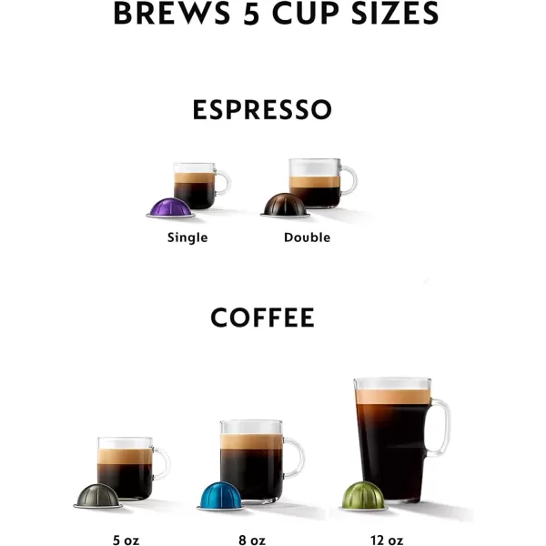 Nespresso Vertuo Pop+ Deluxe Coffee and Espresso Machine by De'Longhi, Silver