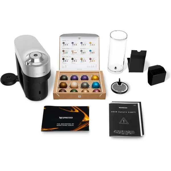 Nespresso Vertuo Pop+ Deluxe Coffee and Espresso Machine by De'Longhi, Silver