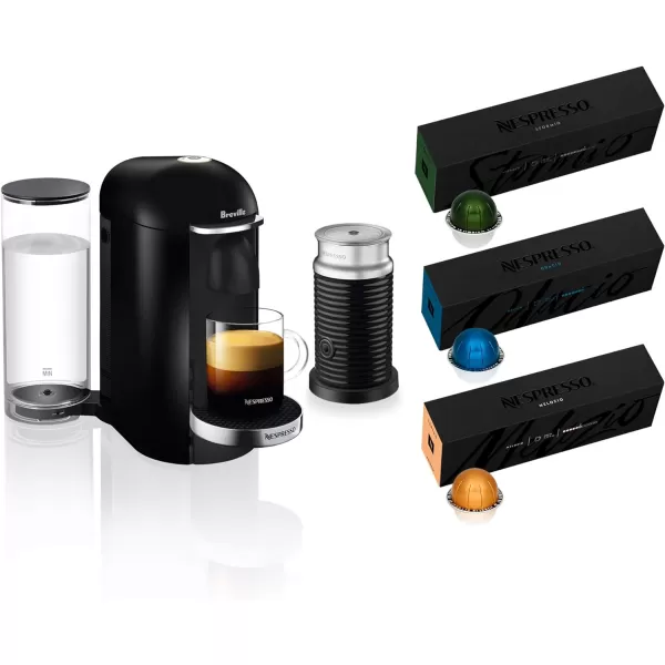 Nespresso VertuoPlus Coffee and Espresso Machine by Breville with Milk Frother,60 Fluid Ounces, Ink Black