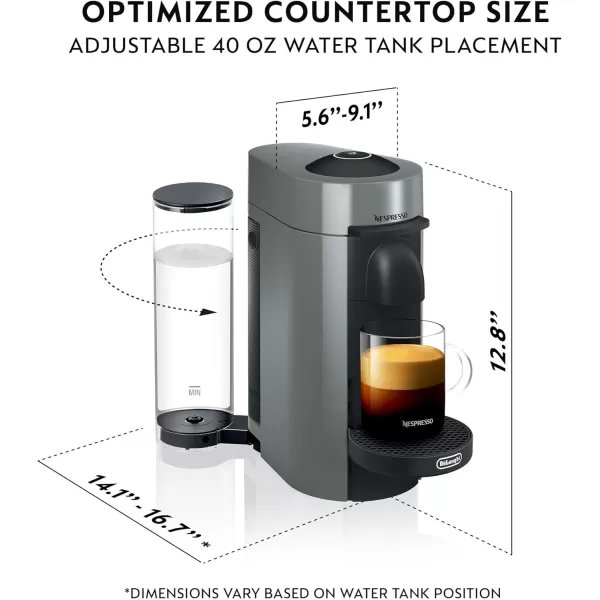 Nespresso VertuoPlus Coffee and Espresso Machine by De'Longhi with Aeroccino Milk Frother,Cherry Red