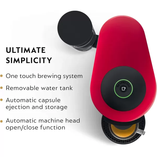 Nespresso VertuoPlus Coffee and Espresso Machine by De'Longhi with Aeroccino Milk Frother,Cherry Red
