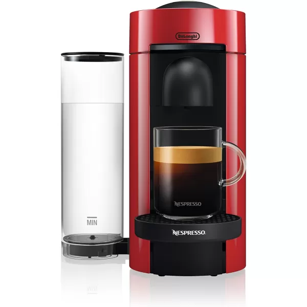 Nespresso VertuoPlus Coffee and Espresso Machine by De'Longhi with Aeroccino Milk Frother,Cherry Red