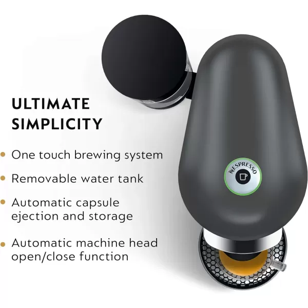 Nespresso VertuoPlus Deluxe Coffee and Espresso Machine by Breville with Milk Frother, Titan