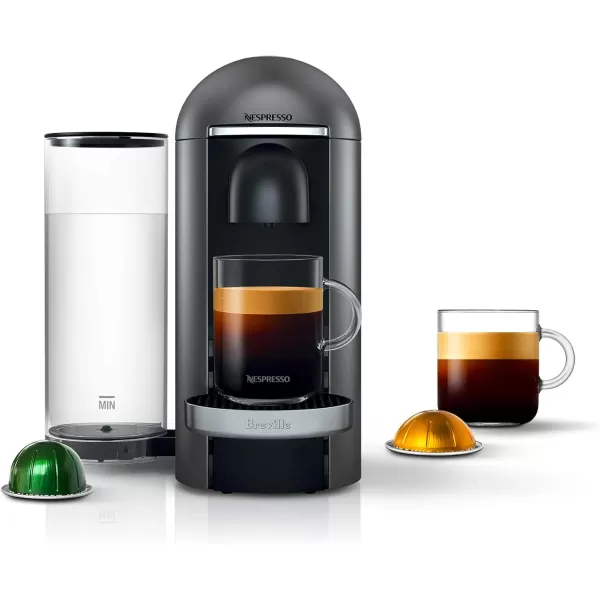 Nespresso VertuoPlus Deluxe Coffee and Espresso Machine by Breville with Milk Frother, Titan