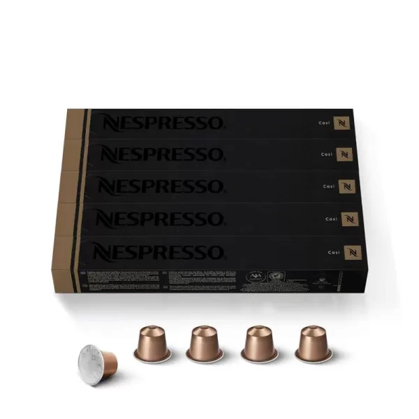 Nespresso Capsules OriginalLine, Cosi, Mild Roast Espresso Coffee, 50 Count Coffee Pods, Brews 1.35oz 