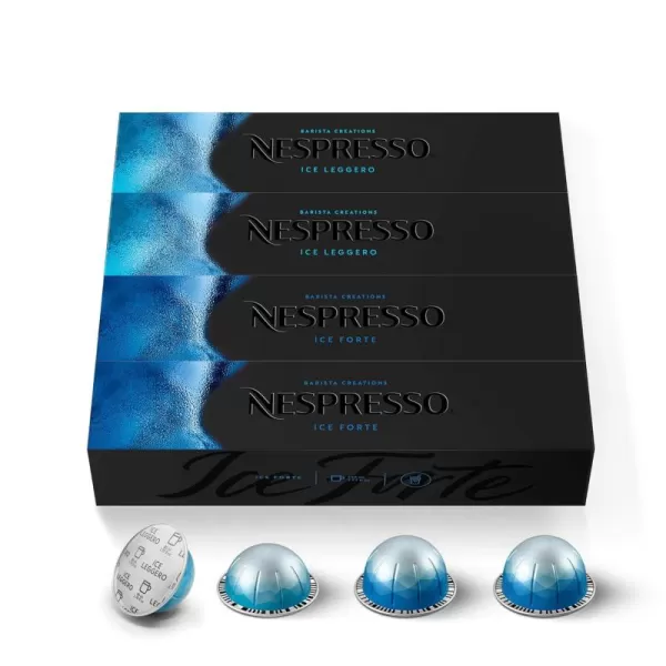 Nespresso Capsules OriginalLine, Ice Forte, 30-Count Espresso Coffee Pods, Brews 7.77 fl. oz.