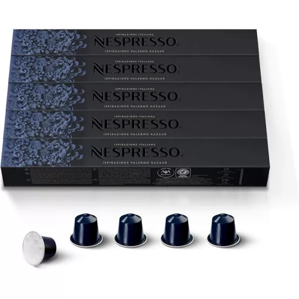 Nespresso Capsules OriginalLine, Roma Intenso, Medium Roast Coffee, 50 Count Coffee Pods, Brews 1.35oz 