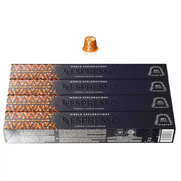 Nespresso Capsules OriginalLine, Vienna Linizio Lungo, Mild Roast Coffee, 50 Count Coffee Pods, Brews 3.7 Ounce 