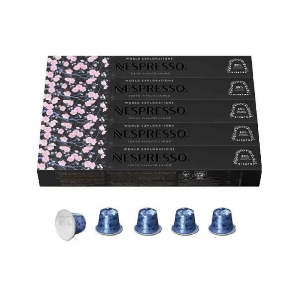 Nespresso Capsules OriginalLine, Vienna Linizio Lungo, Mild Roast Coffee, 50 Count Coffee Pods, Brews 3.7 Ounce 