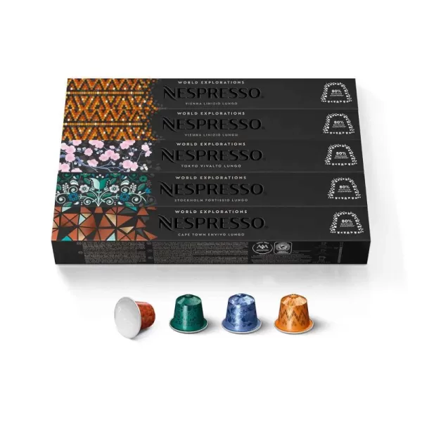 Nespresso Capsules OriginalLine, Vienna Linizio Lungo, Mild Roast Coffee, 50 Count Coffee Pods, Brews 3.7 Ounce 