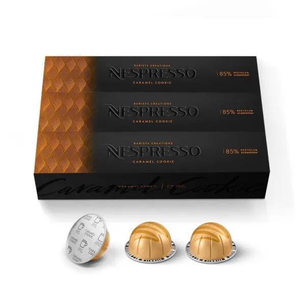 Nespresso Capsules Vertuo, Sweet Vanilla, Medium Roast Coffee, 30 Count Coffee Pods