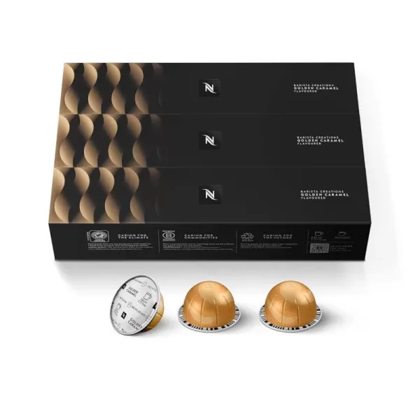 Nespresso Capsules Vertuo, Sweet Vanilla, Medium Roast Coffee, 30 Count Coffee Pods