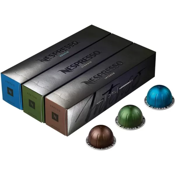 Nespresso Capsules VertuoLine, Best Seller Variety Pack, Medium and Dark Roast Coffee, 30 Count Coffee Pods, Brews 7.8 oz