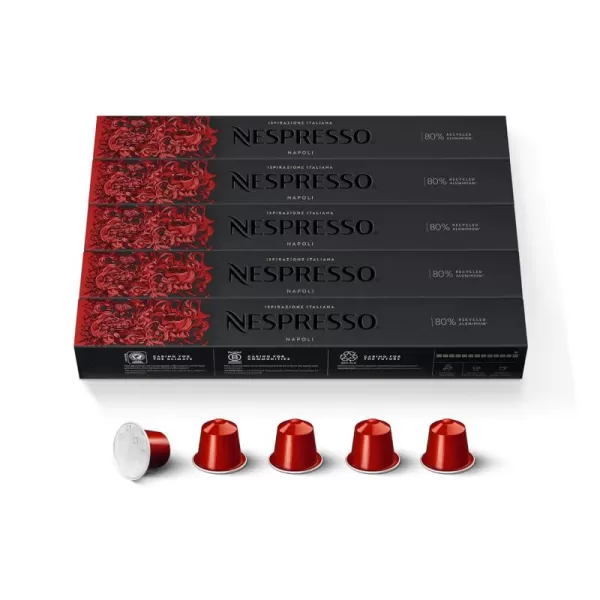 Nespresso Cpasules OriginalLine, Napoli and Venezia, Medium and Dark Roast Espresso Coffee 50 Count Espresso Coffee Pods, Brews 1.35oz