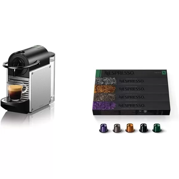 Nespresso Pixie Espresso Machine by De'Longhi, 1100ml, Aluminum,Silver