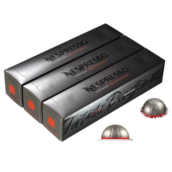 Nespresso Vertuo Fortado Decaffeinato, Gran Lungo, 40 Count Coffee Capsules