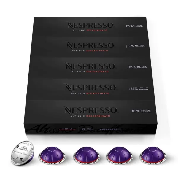 Nespresso Vertuo Melozio Decaffeinato, Medium Roast Espresso, 40 Count Coffee Capsules