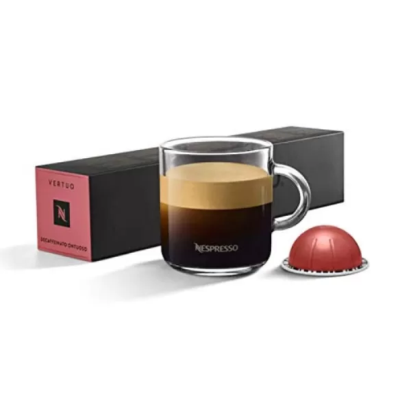 Nespresso Vertuo Melozio Decaffeinato, Medium Roast Espresso, 40 Count Coffee Capsules)