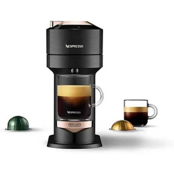 Nespresso Vertuo Next Deluxe Coffee and Espresso Maker, Pure Chrome with Aeroccino Milk Frother,1.1 liter, Black,Dark Chrome