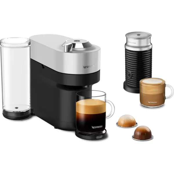 Nespresso Vertuo Pop+ Deluxe Coffee and Espresso Machine by De'Longhi, Silver