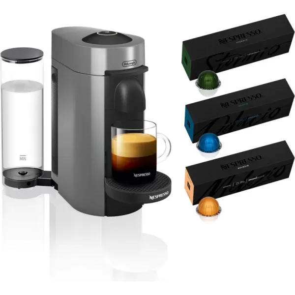 Nespresso VertuoPlus Coffee and Espresso Machine by De'Longhi with Aeroccino Milk Frother,Cherry Red