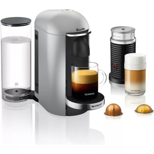 Nespresso VertuoPlus Deluxe Coffee and Espresso Machine by Breville with Milk Frother, Titan