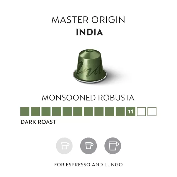 Nespresso Capsules OriginalLine, Nicaragua Master Origin, Medium Roast Coffee, 50 Count Coffee Pods, Brews 1.35oz 