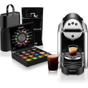 imageNespresso Professional Coffee Maker Starter Bundle Zenius Professional Coffee Machine Presentation Box for Nespresso CapsulesBlack and SilverSilver