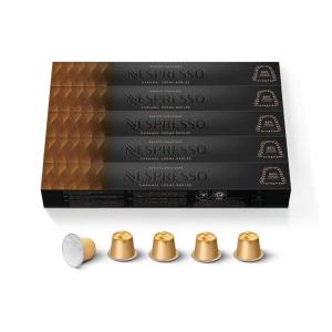 imageNespresso Capsules Original Line Stocking Stuffers Flavored Nocciola Medium Roast 50 Count Coffee podsCaramel Crme Brule