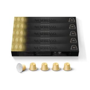 imageNespresso Capsules Original Line Stocking Stuffers Flavored Nocciola Medium Roast 50 Count Coffee podsVanilla clair