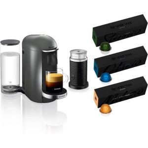 imageNespresso VertuoPlus Deluxe Coffee and Espresso Maker by Breville with Aeroccino BlackTitan