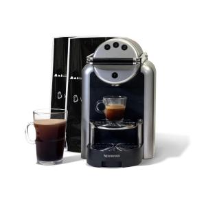 imageNespresso Professional Machine Starter Bundle for Businesses Zenius Professional Coffee Machine and Milk FrotherSilver and black