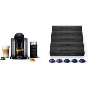image:imageBreville Nespresso Vertuo Coffee and Espresso Machine Matte Black amp Capsules VertuoLine Espresso Variety Pack Medium and Dark Roast Espresso Coffee 50 Count Coffee Pods Brews 135 Ounce
