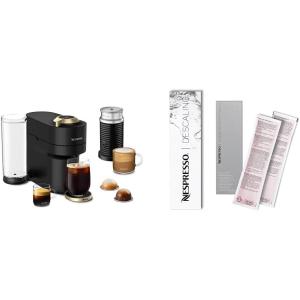 image:imageNespresso LimitedEdition Vertuo Pop Deluxe Coffee and Espresso Maker by Breville with Milk Frother Matte Black Gold Descaling Kit