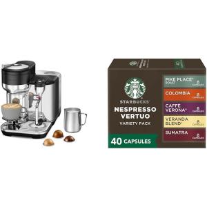 image:imageNespresso Vertuo Creatista Coffee and Espresso Maker by Breville Black Truffle  Starbucks Capsules Vertuo Line