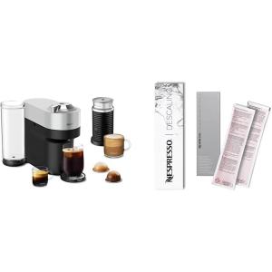 image:imageNespresso Vertuo Pop Deluxe Coffee and Espresso Maker by DeLonghi with Milk Frother Silver Descaling Kit