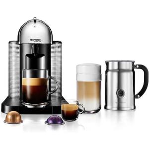 image:imageNespresso AGCA1USCHNE VertuoLine Coffee and Espresso Maker with Aeroccino Plus Milk Frother Chrome