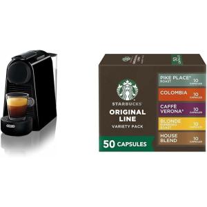 image:imageNespresso Essenza Mini Coffee and Espresso Machine by DeLonghi 1150 watts and Starbucks by Nespresso Variety Pack Coffee 50count