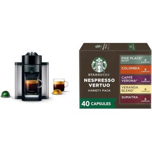 image:imageNespresso Vertuo Coffee and Espresso Maker by DeLonghi Piano Black  Starbucks Capsules Vertuo Line