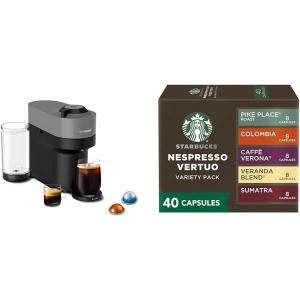 image:imageNespresso Vertuo Pop Coffee and Espresso Maker by Breville Dark grey  Starbucks Capsules Vertuo Line