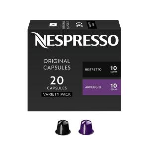 image:imageNespresso Capsules Original Intense Variety Pack Napoli and Kazaar Espresso Coffee 20 Count Espresso Coffee Pods Pack of 1 Brews 085 oz and 135ozDark Roast Favorites Variety