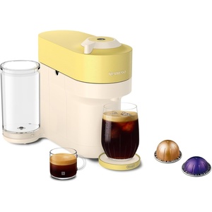 image:imageNespresso Vertuo Pop Cold Value Added Bundle with Iced Coffee Tumbler by DeLonghi Liquorice Black RenewedPastel Yellow