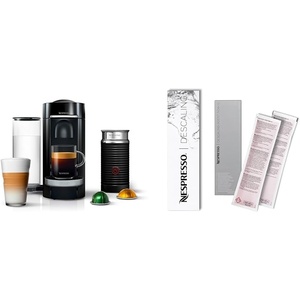 image:imageNespresso Vertuo Plus Deluxe Coffee and Espresso Maker by DeLonghi Piano Black with Aeroccino Milk Frother Descaling Kit