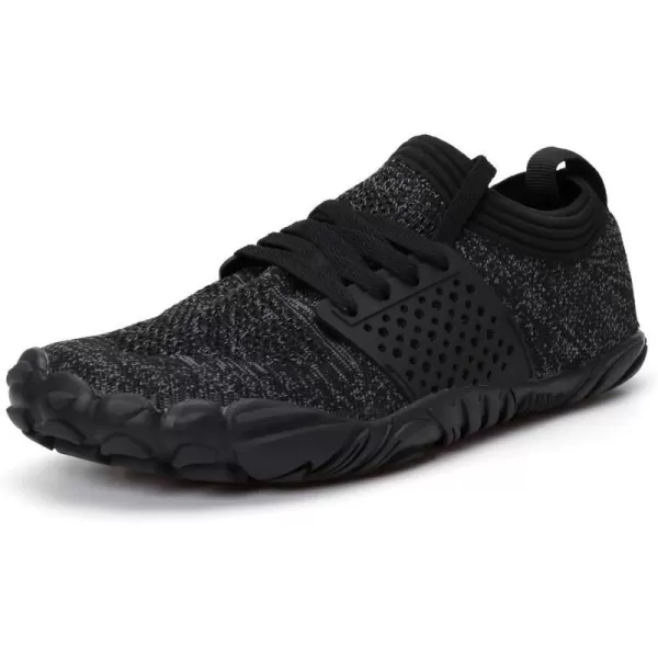 imageWHITIN Mens CrossTrainer  Barefoot amp Minimalist Shoe  Zero Drop Sole  Wide Toe Box2 Black Gray
