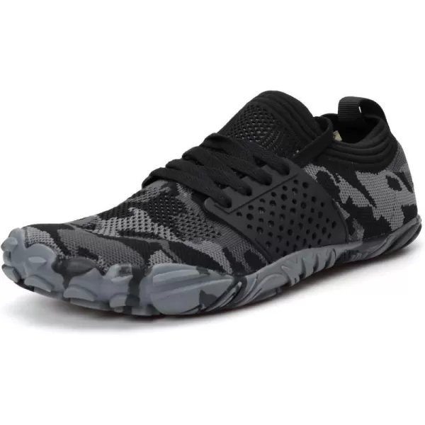 imageWHITIN Mens CrossTrainer  Barefoot amp Minimalist Shoe  Zero Drop Sole  Wide Toe Box2 Camo Black