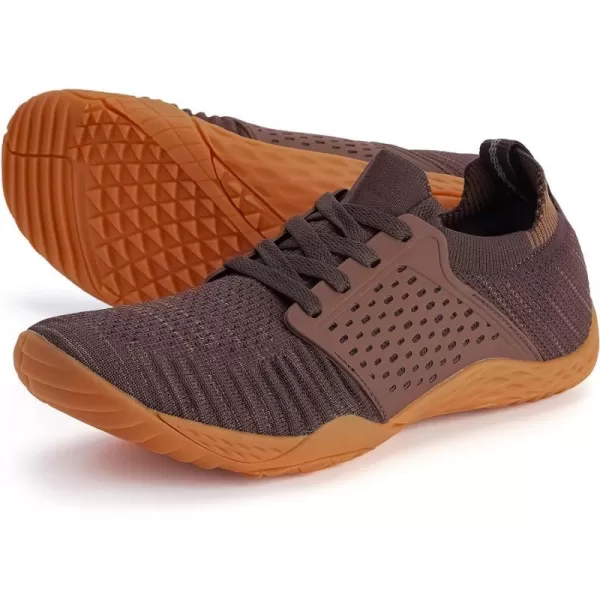 imageWHITIN Mens CrossTrainer  Barefoot amp Minimalist Shoe  Zero Drop Sole  Wide Toe Box31 BrownGum