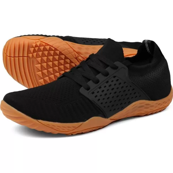 imageWHITIN Mens CrossTrainer  Barefoot amp Minimalist Shoe  Zero Drop Sole  Wide Toe BoxBlackGum
