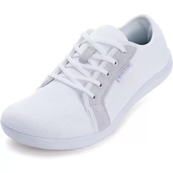imageWHITIN Womens Minimalist Barefoot Shoes  Zero Drop Sole  Wide Width Fashion SneakerW81  All White