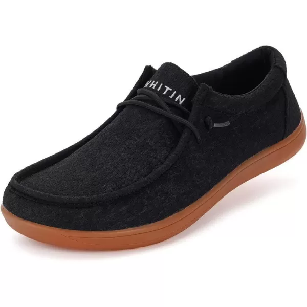 imageWHITIN Womens Minimalist Barefoot Shoes  Zero Drop Sole  Wide Width Fashion SneakerW86  Black Ecru