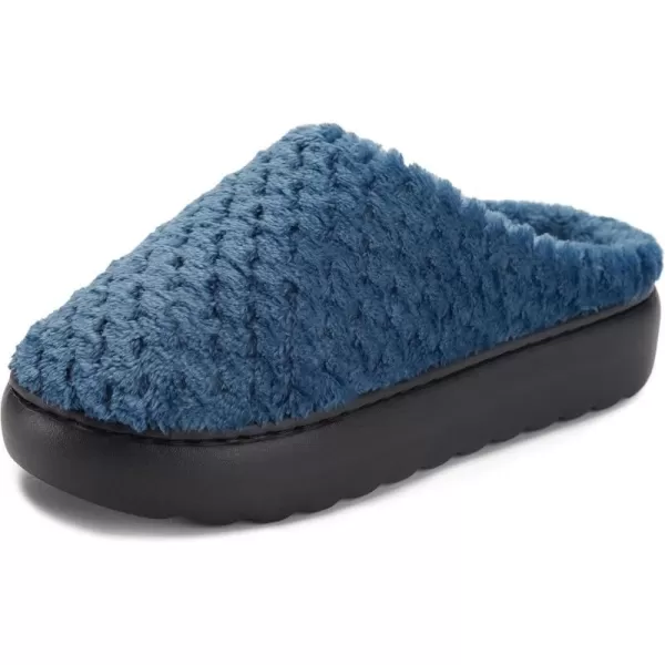 imageWHITIN Womens Pillow Warm Slippers with Outdoorfriendly Cushioned SoleBlue